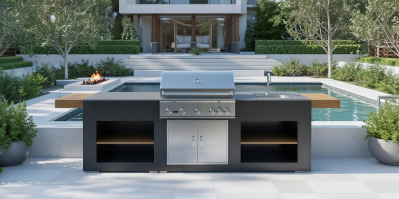 Grillandia Outdoor Kitchen Whistler Burford 5 Burner, and Sink | 2.5M
