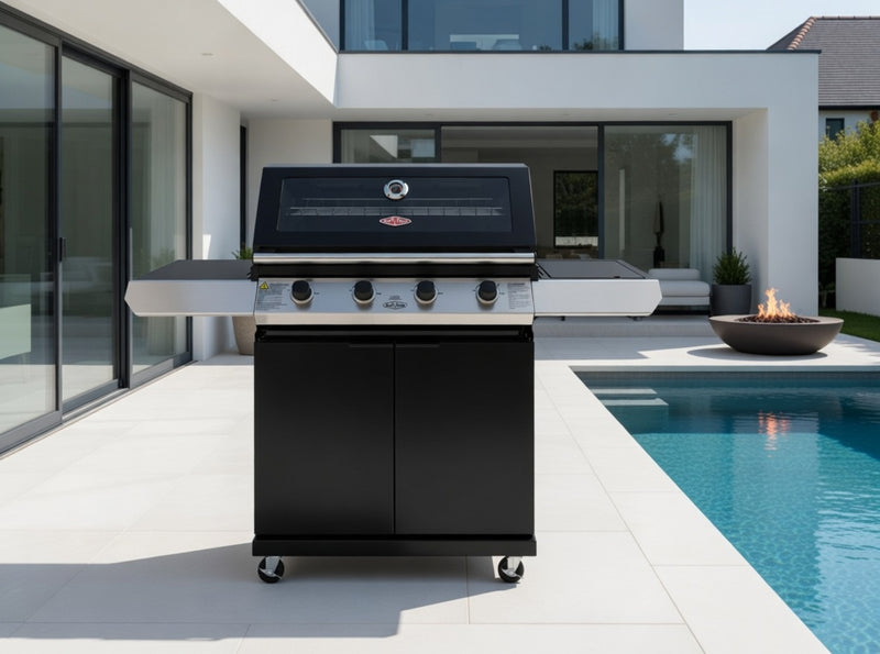 BeefEater 1200E Series 4 Burner BBQ & Side Burner With Trolley