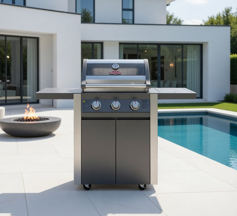 Beefeater 1600E 3 Burner Cabinet Gas BBQ With Side Burner