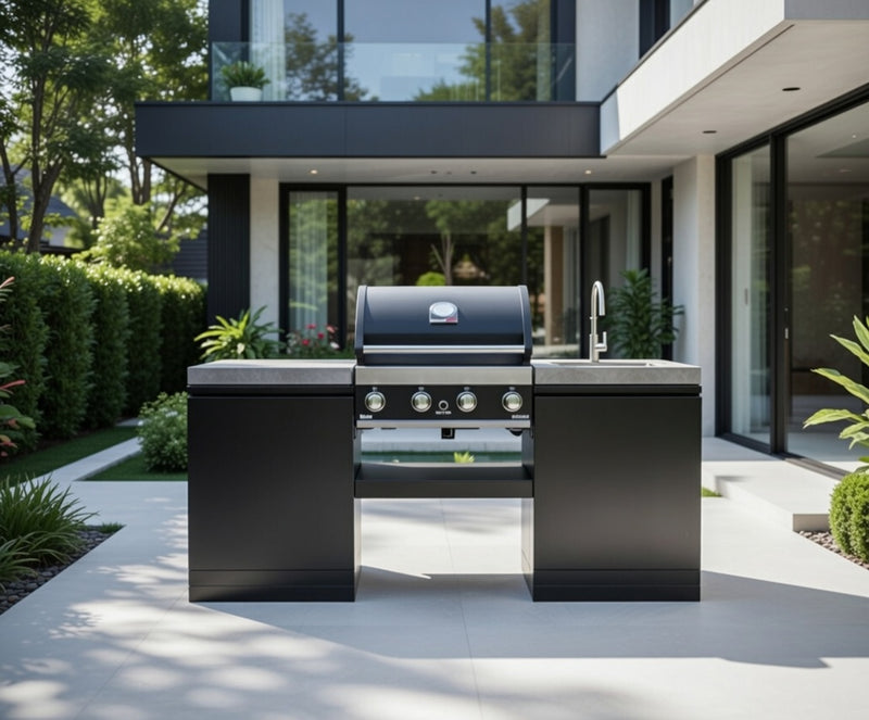 GrandPro Outdoor Kitchen with 4 Burner BBQ, and Sink - 1.9m