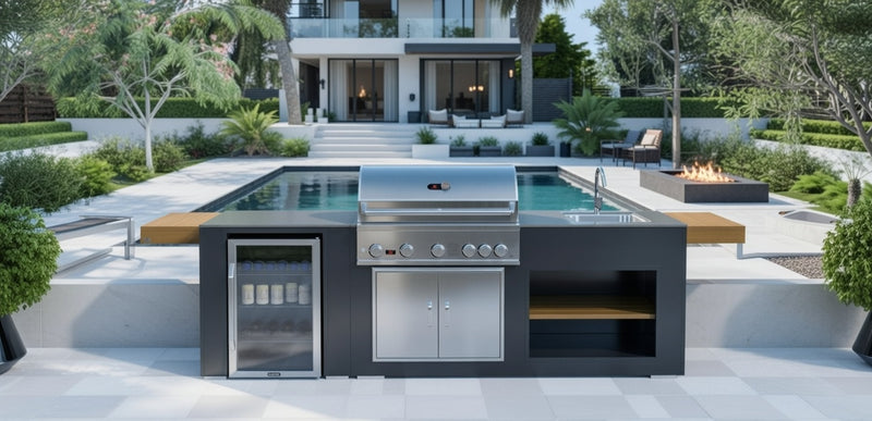 Grillandia Outdoor Kitchen Whistler Burford 5 Burner, Fridge, and Sink - 2.5M