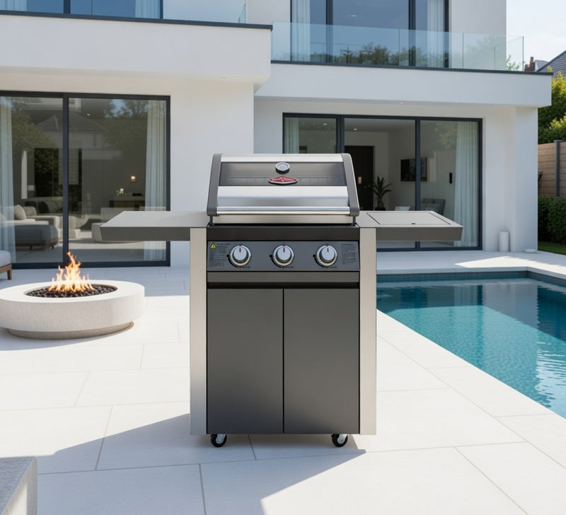 Beefeater 1600E 3 Burner Cabinet Gas BBQ With Side Burner