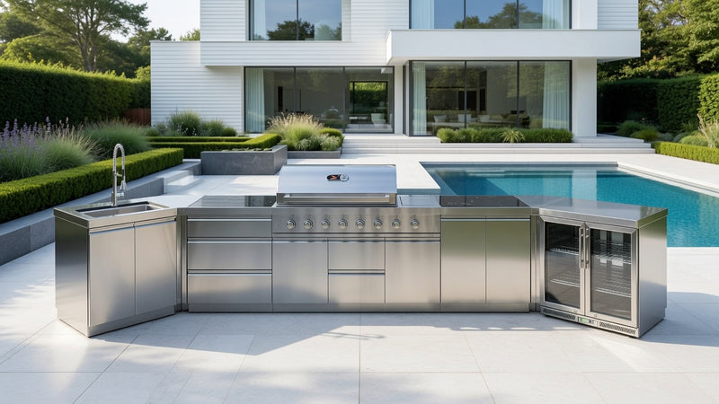 Whistler Outdoor Kitchen 6 Burner BBQ, Sink and Fridge | Bradford | 5.4Meters