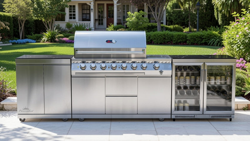 Whistler Outdoor Kitchen 6-Burner BBQ, Fridge, & Double Door Cabinet | 3.2Meters