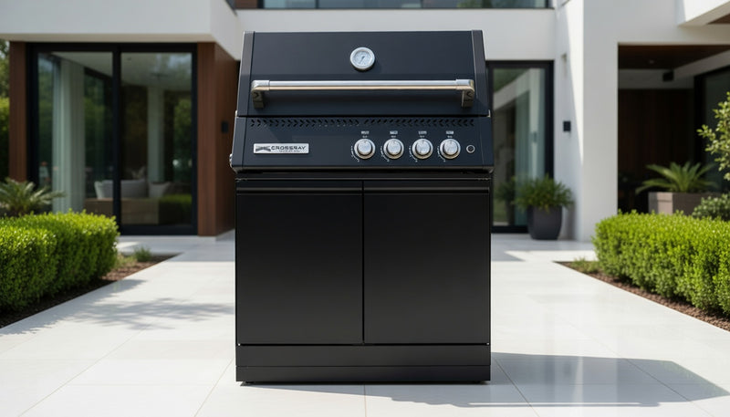 Heatstrip Crossray Black Built in gas BBQ and Base