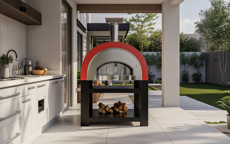 Titano Pizza Oven + Trolley Residential & Commercial - Poppy Red