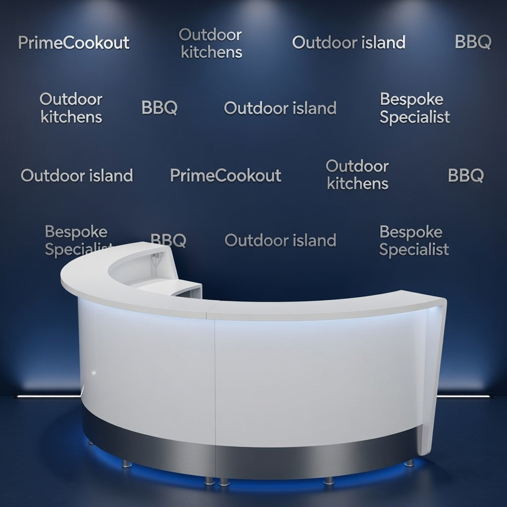 Front Reception Counter with Illuminated Elegance