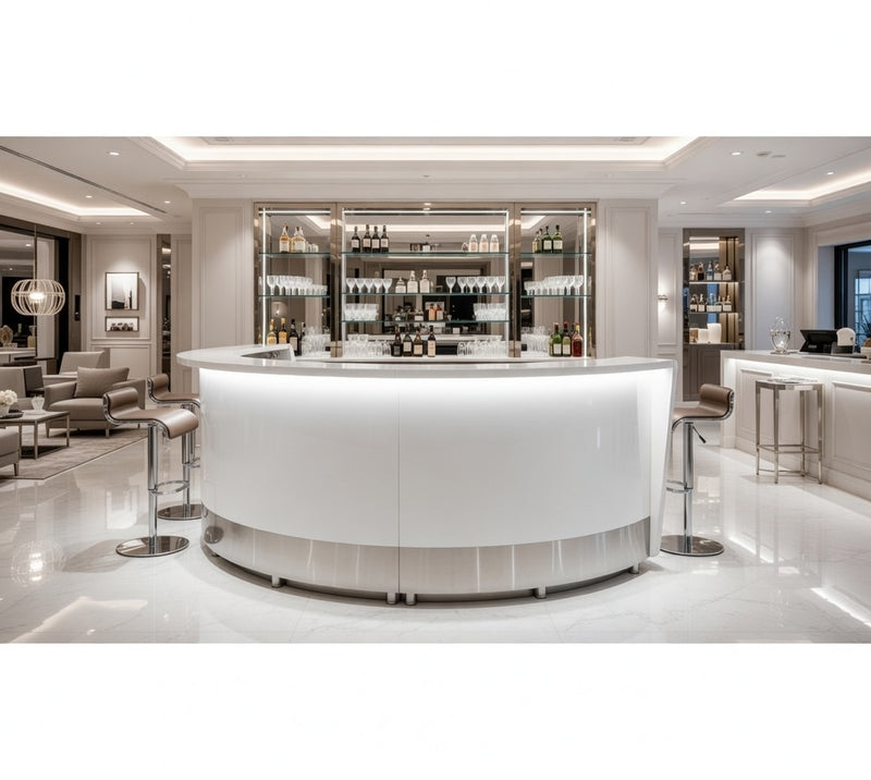 Front Reception Counter For Pub, Hotel, Hospital, Iluminated / Counter LED - Complete Set 7