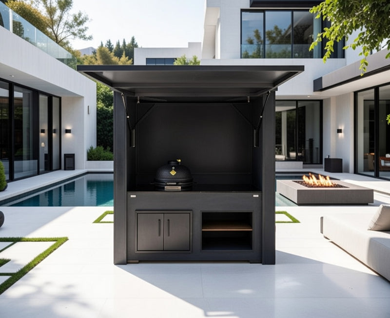 Grillandia Outdoor Kitchen Cabana Pod with Two Doors Kamado -| 2.4m