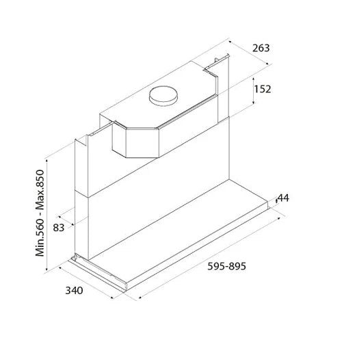 Airforce Inside In No Drop 90cm Built-In Cooker Hood with Touch Control- Stainless Steel Finish
