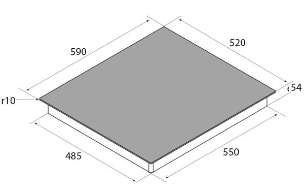 Airforce Integra 60-4 59cm 4 zone Induction hob with touch control