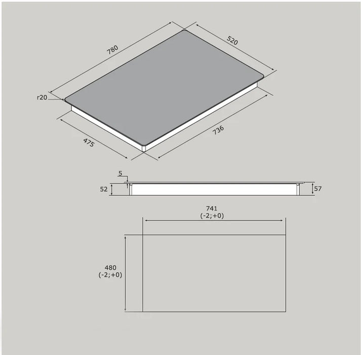 Airforce Integra 78 B2 ECO 78Cm 4 Zone Touch Control Induction Hob - Black