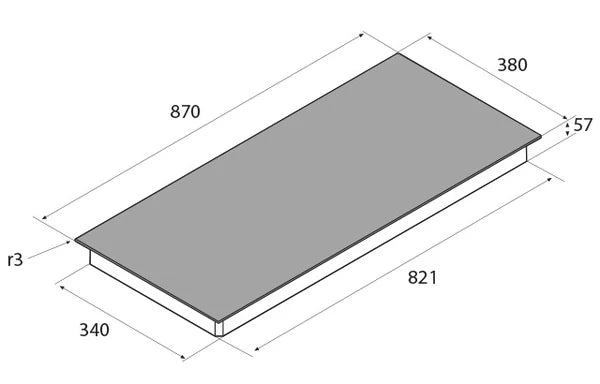 Airforce Integra 90-4 BP 87cm 4zone Induction hob, touch control 2 bridgable zones