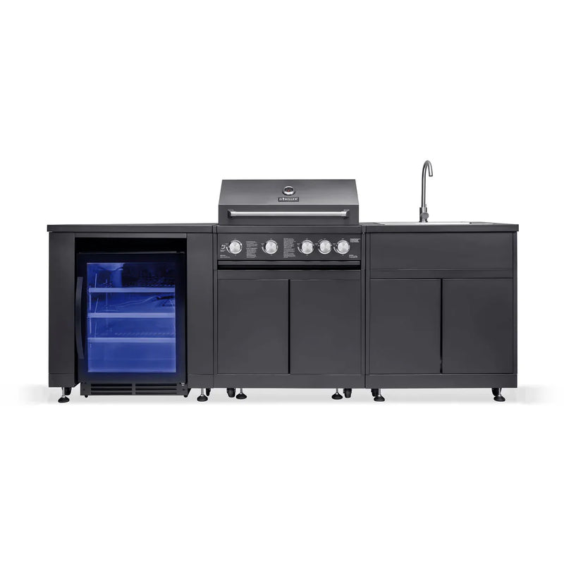 Goriller Outdoor Kitchen | 5-Burner Gas Grill, Sink & Fridge | 2.5m