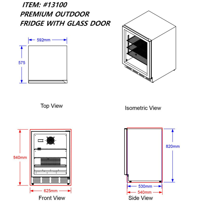 Bull Premium Outdoor Glass Fridge