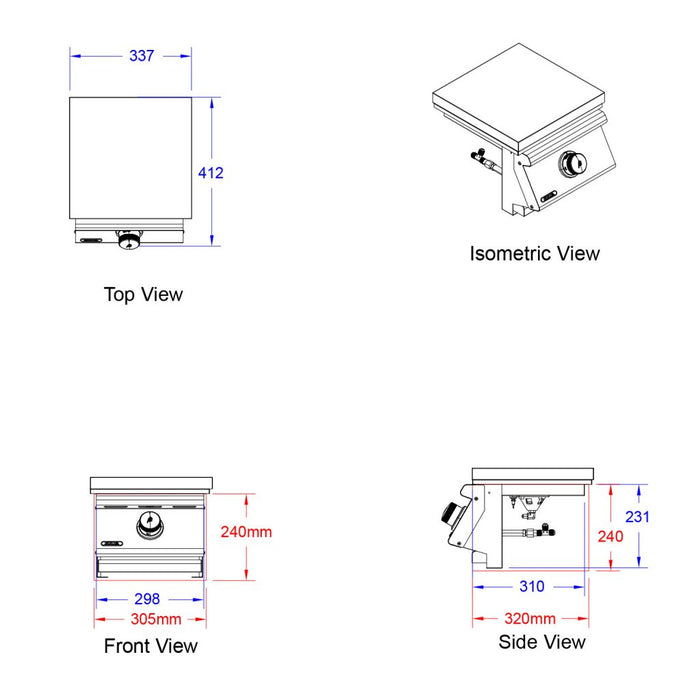 Bull Slide-In Single Side Burner
