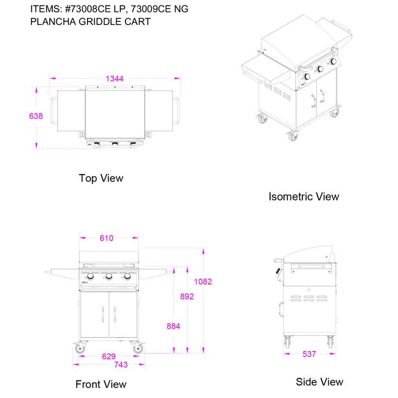 Bull BBQ Plancha Commercial Griddle Gas Cart