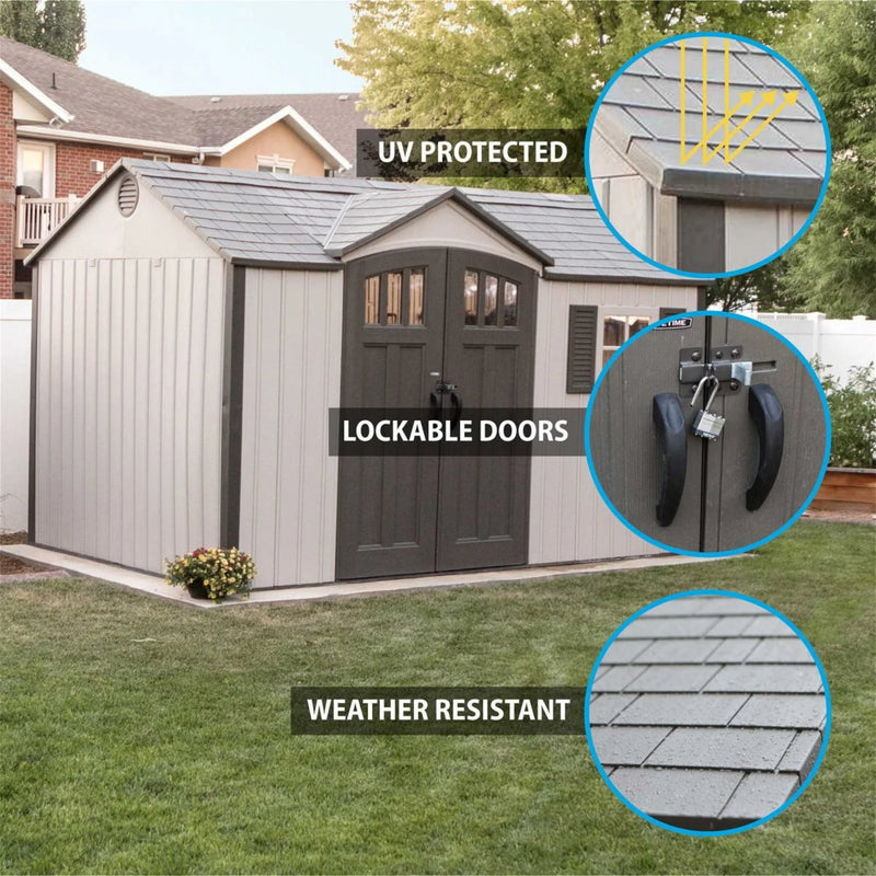 Lifetime 12.5ftx8ft Heavy Duty Plastic Shed