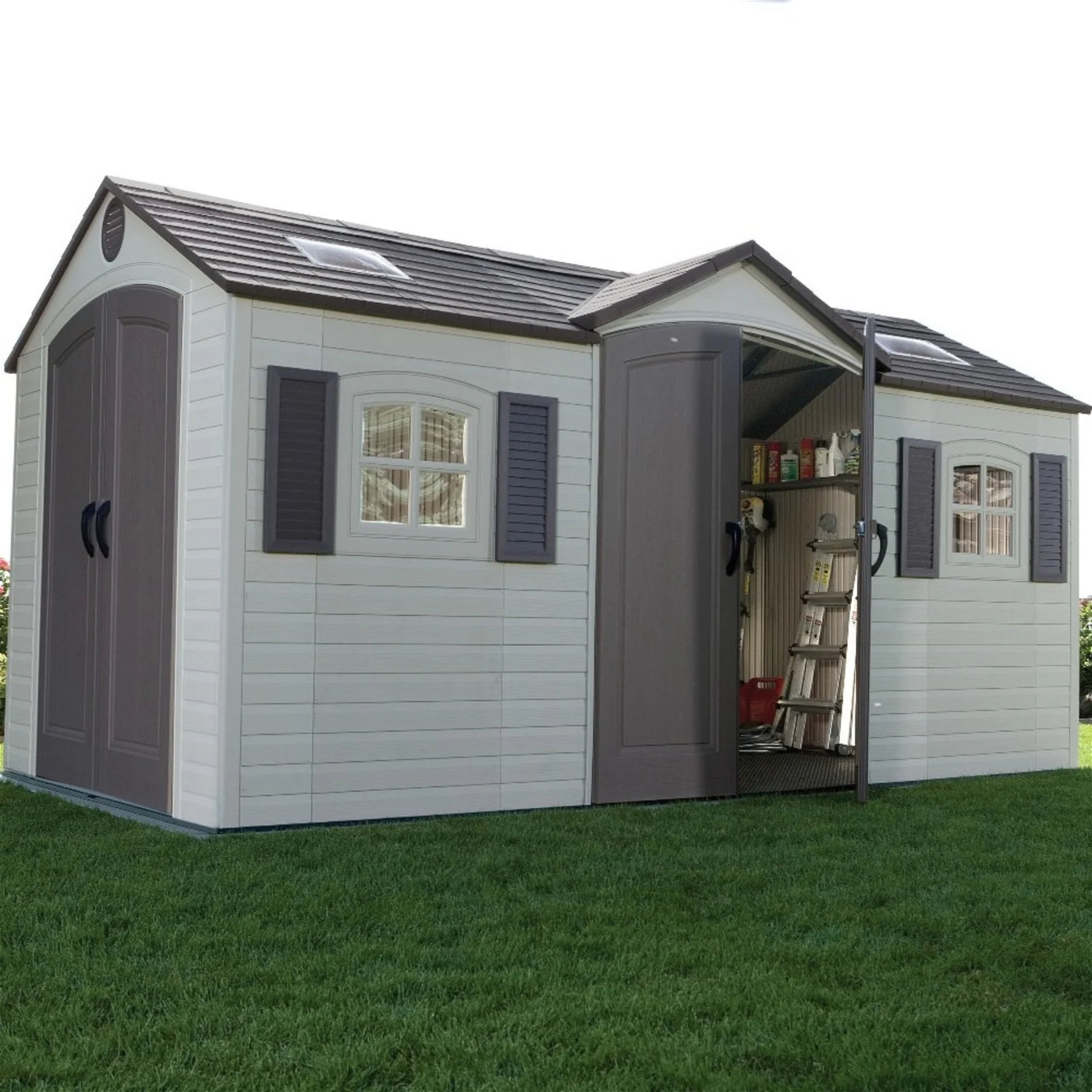 Lifetime 15ftx8ft Heavy Duty Dual Entrance Plastic Shed