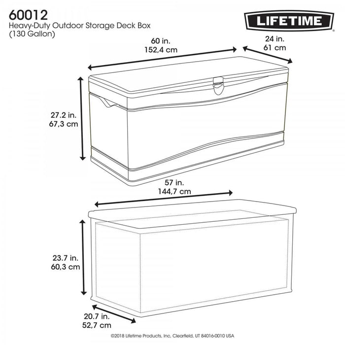 Lifetime 500L Plastic Outdoor Storage Box Brown/Desert Sand