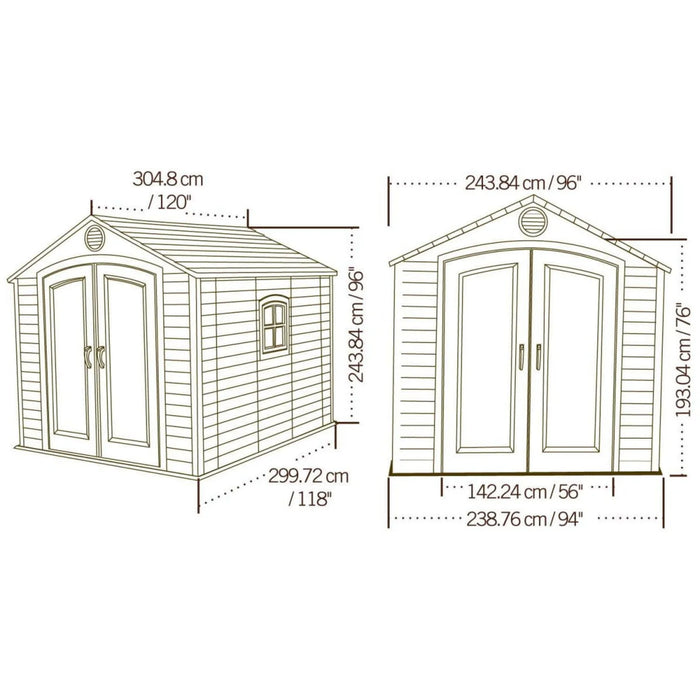 Lifetime 8ftx10ft Special Edition Heavy Duty Plastic Shed