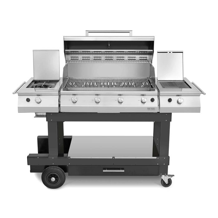 Pianeta Grill - Master 750 Grill 4 Burner Barbecue with Teppanyaki Plate & Trolley