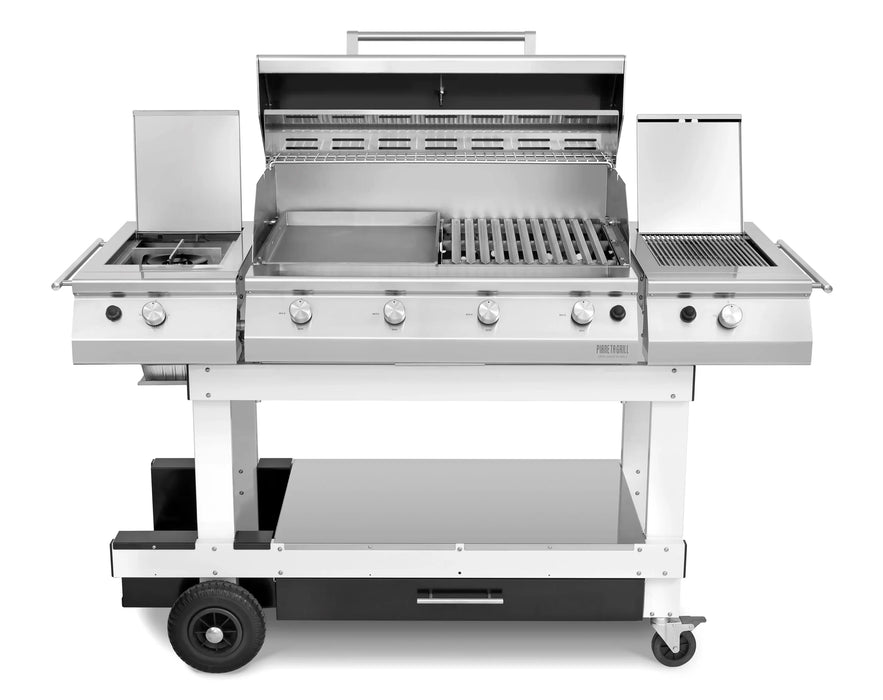 Pianeta Grill - Master 750 Grill 4 Burner Barbecue with Teppanyaki Plate & Trolley