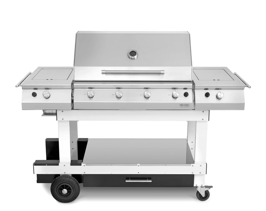 Pianeta Grill - Master 750 Grill 4 Burner Barbecue with Teppanyaki Plate & Trolley