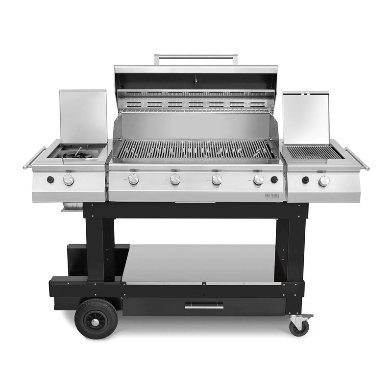 Barbecue Grill - Master 750 Grill 4 Burner Hybrid with Teppanyaki Plate & Trolley