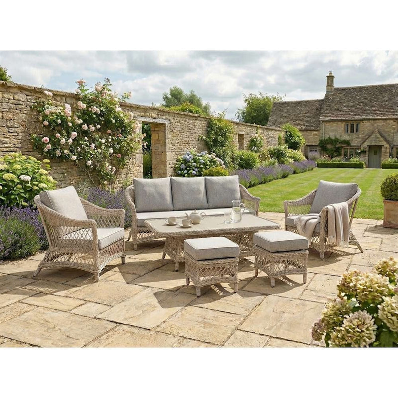 Norfolk Leisure Cotswold 3 Seater Sofa Set With Stools And Adjustable Table