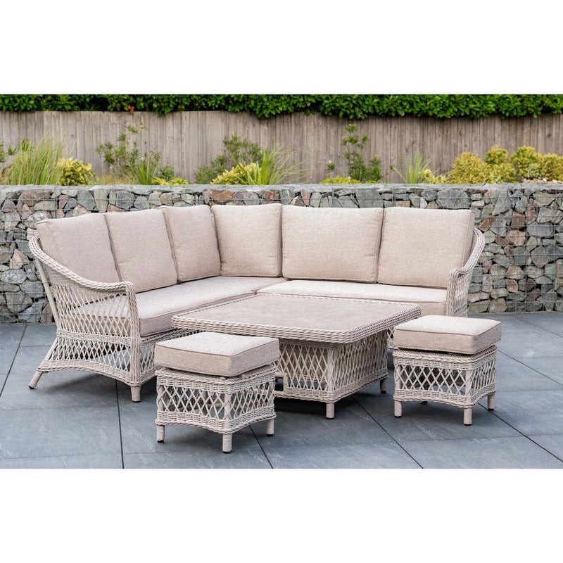 Norfolk Leisure Cotswold Mini Corner Set With Stools And Square Adjustable Table