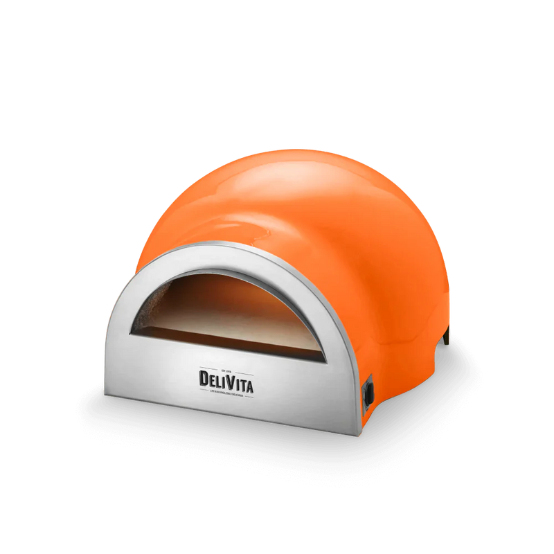 DeliVita Eco Wood & Gas Fired Oven - Orange Blaze + Regulator & Hose