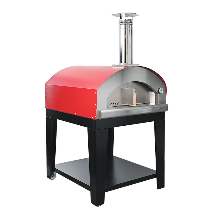 Rossofuoco NONNA LUISA Outdoor wood-fired oven 99 x 78 cm with direct combustion - red/stainless