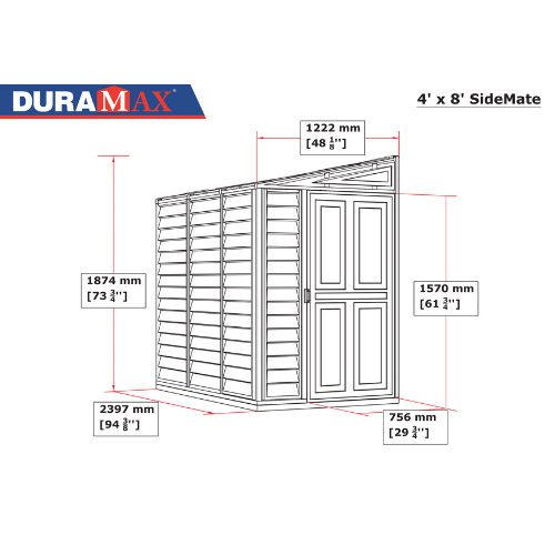 Saffron Sidemate Plus 4x8ft Lean-to Shed