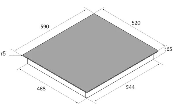 Airforce POP 60-3 60cm 3 Zone Touch Control Induction Hob with Black Glass Finish