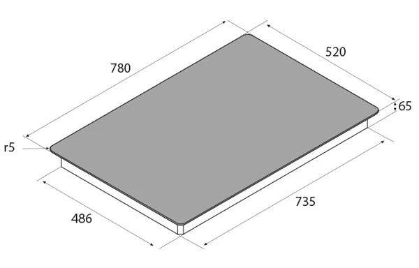 Airforce POP 80-4 78cm Induction Hob with Touch Control-Black Glass Finish