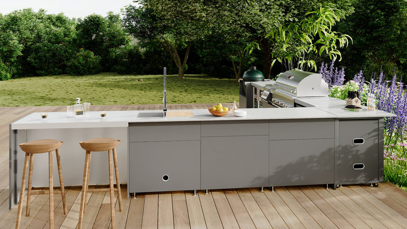 Whistler Fairford Outdoor Kitchen Grey Bar unit 1200cm