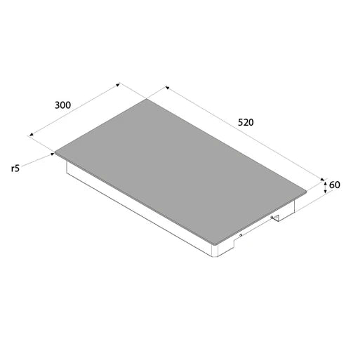 Airforce Prima 30cm Domino Induction Hob 2 Zone with Touch Control Black Glass Finish