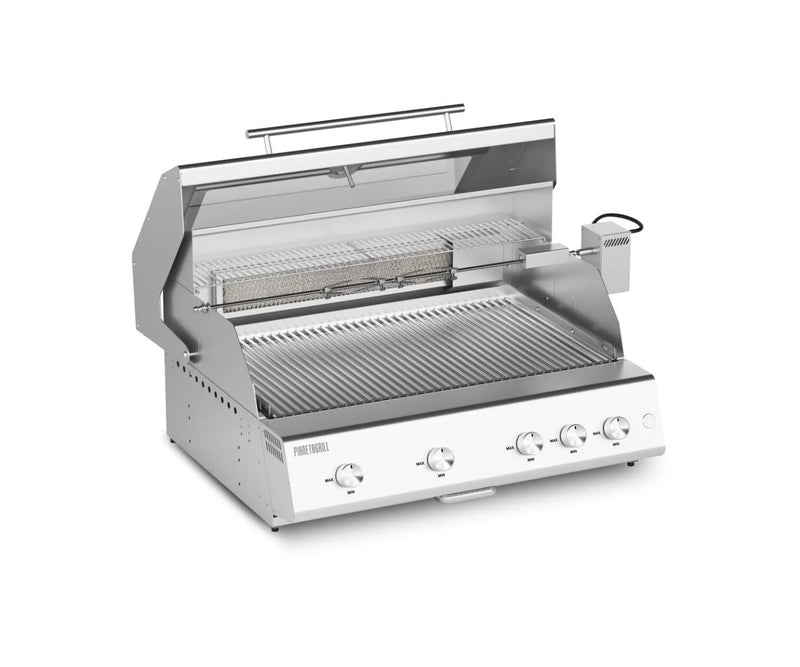 Barbecue Grill - Fry Top 750 5-burner Hybrid with Rotisserie & Round Griddles