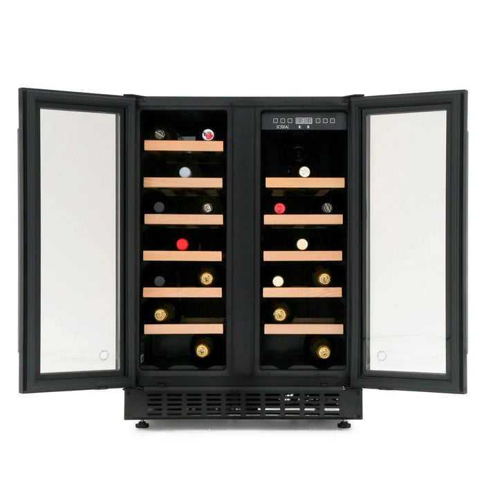 CDA FWC624BL Freestanding/under counter double door wine cooler