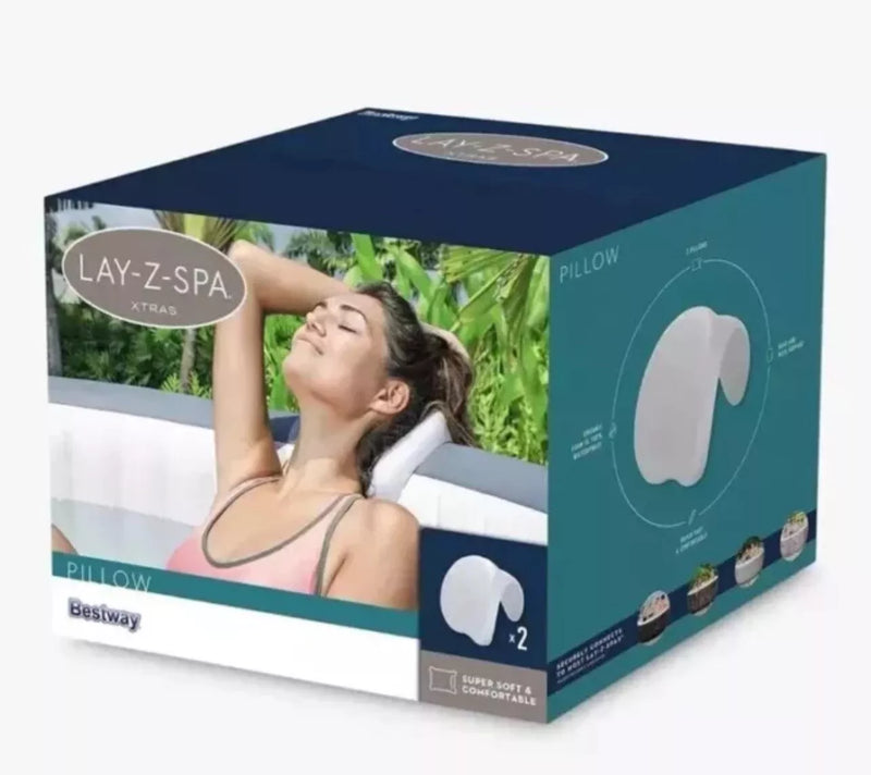 Bestway Lay-Z-Spa Pillow for Hot Tubs and Spas - 2 Pack Super Soft & Comfortable