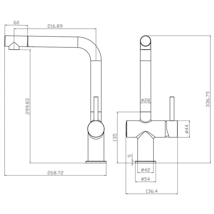 Tap Ingleton Copper Pull Out Kitchen Sink Mixer