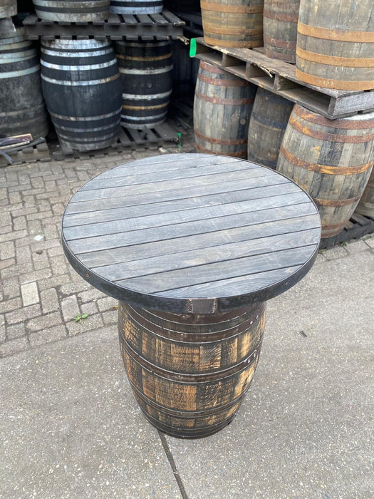 Standing Oak Bar Table with Wooden Top - Oiled Stained