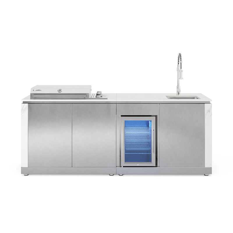 Goriller Outdoor Kitchen Alpha | 4-Burner Gas Grill, Refrigerator & Sink | 2.3m