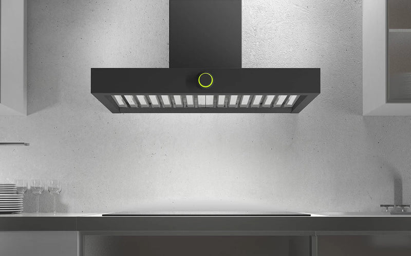Airforce Vis Boxy 120cm Wall Mounted Cooker Hood with Electronic Rotary Control- Anthracite Finish