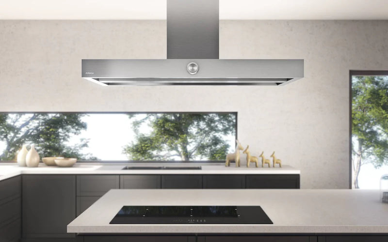Airforce VIS BOXY NO DROP Island 120cm Stainless Steel Cooker hood with Rotary Dial Control Integra ready