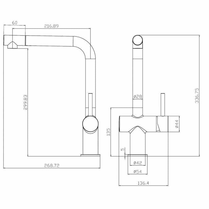 Tap Ingleton Chrome Pull Out Kitchen Sink Mixer