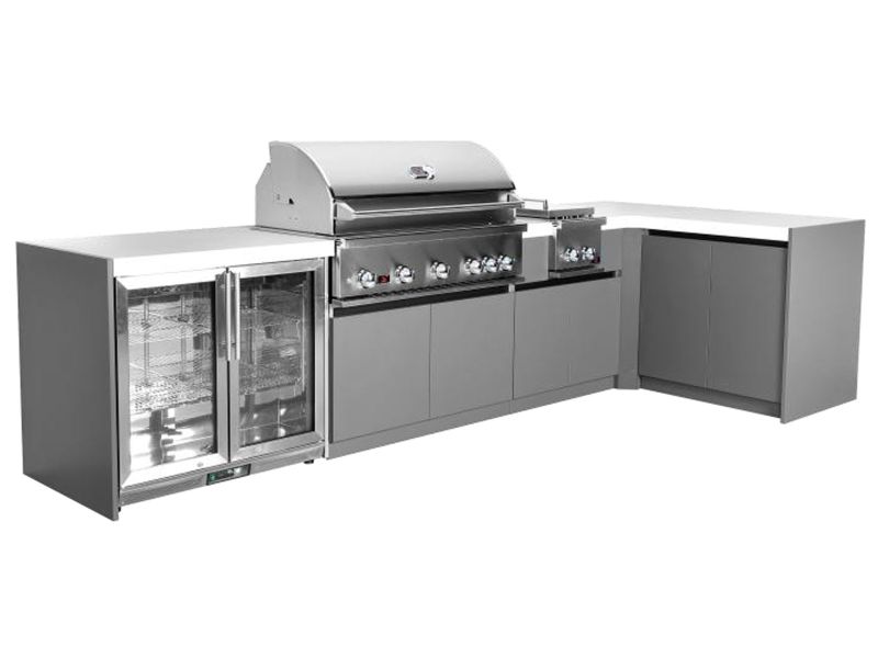 Whistler Fairford Outdoor Kitchen with Burford 5-Burner BBQ and side burner | 3.6M X 1.6M Full-Length