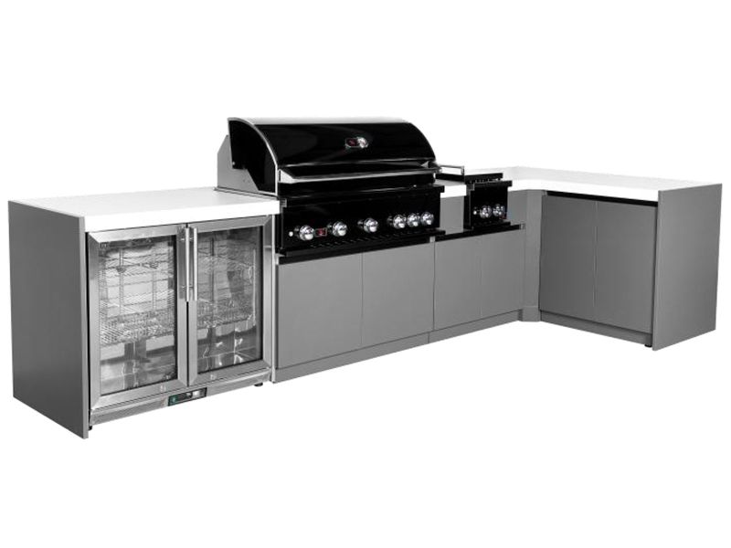 Whistler Fairford Outdoor Kitchen with Burford 5-Burner BBQ and side burner | 3.6M X 1.6M Full-Length
