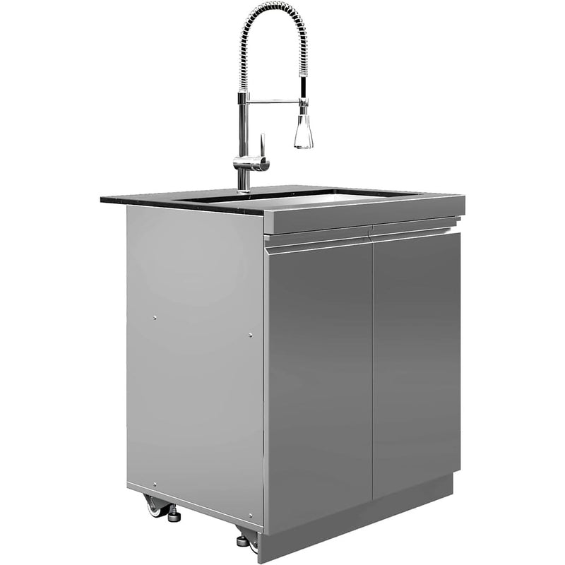 Whistler Grills Cambridge 6-Burner Kitchen with Double Door Fridge and Sink- Stainless Steel 4.1m